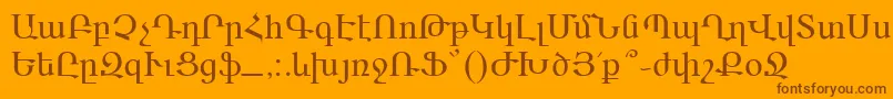 フォントArarat – オレンジの背景に茶色のフォント