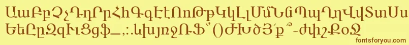 Czcionka Ararat – brązowe czcionki na żółtym tle