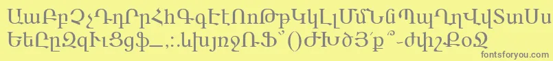 Fonte Ararat – fontes cinzas em um fundo amarelo