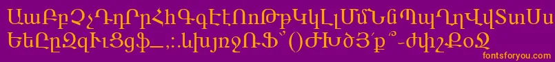 Шрифт Ararat – оранжевые шрифты на фиолетовом фоне