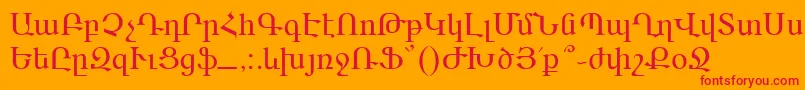 Ararat Font – Red Fonts on Orange Background