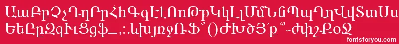 フォントArarat – 赤い背景に白い文字