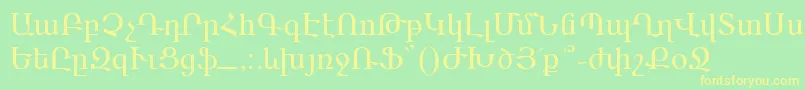 Ararat Font – Yellow Fonts on Green Background