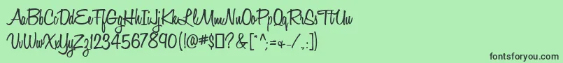 フォントHoneyScriptSemibold – 緑の背景に黒い文字