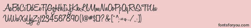 HoneyScriptSemibold-Schriftart – Schwarze Schriften auf rosa Hintergrund