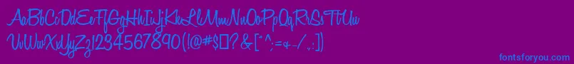 HoneyScriptSemibold Font – Blue Fonts on Purple Background
