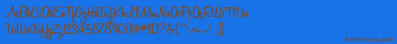 Шрифт HoneyScriptSemibold – коричневые шрифты на синем фоне