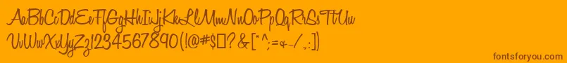 Police HoneyScriptSemibold – polices brunes sur fond orange