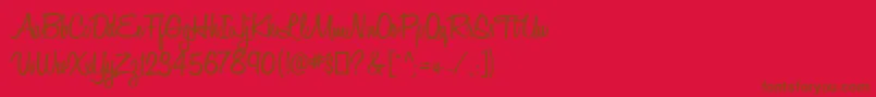 Fonte HoneyScriptSemibold – fontes marrons em um fundo vermelho