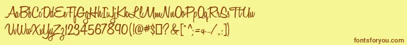 Шрифт HoneyScriptSemibold – коричневые шрифты на жёлтом фоне