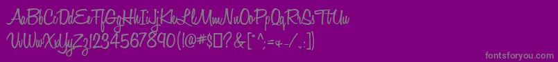 Fonte HoneyScriptSemibold – fontes cinzas em um fundo violeta
