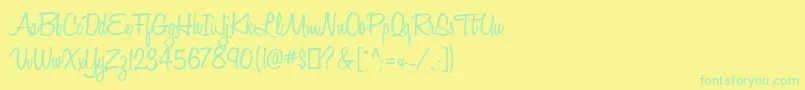 HoneyScriptSemibold Font – Green Fonts on Yellow Background