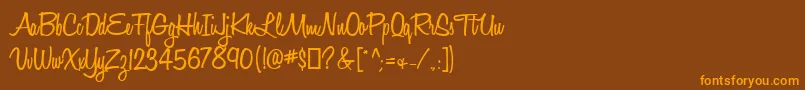 Шрифт HoneyScriptSemibold – оранжевые шрифты на коричневом фоне