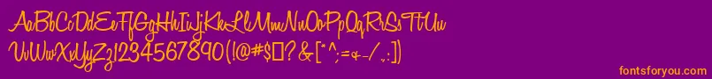 Police HoneyScriptSemibold – polices orange sur fond violet