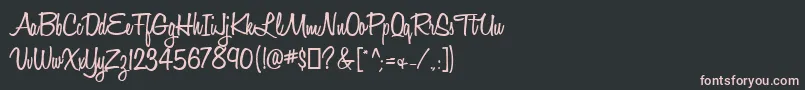 Fonte HoneyScriptSemibold – fontes rosa em um fundo preto