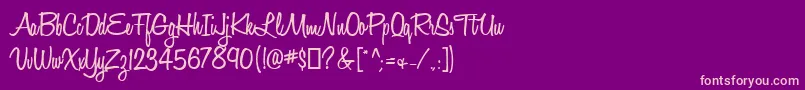 Fonte HoneyScriptSemibold – fontes rosa em um fundo violeta