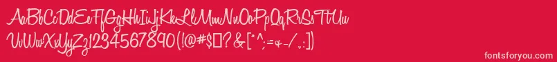HoneyScriptSemibold Font – Pink Fonts on Red Background
