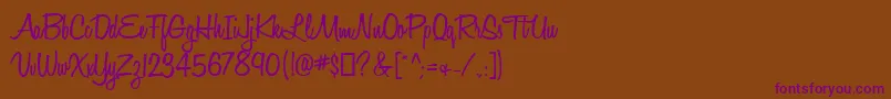 HoneyScriptSemibold Font – Purple Fonts on Brown Background