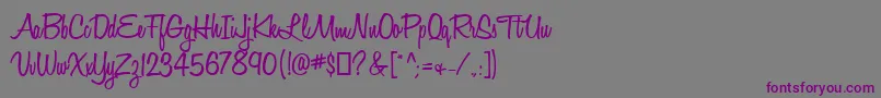 Police HoneyScriptSemibold – polices violettes sur fond gris