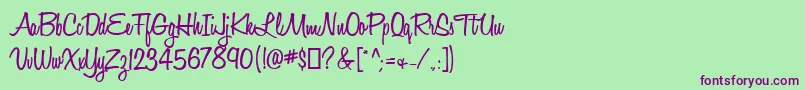 fuente HoneyScriptSemibold – Fuentes Moradas Sobre Fondo Verde