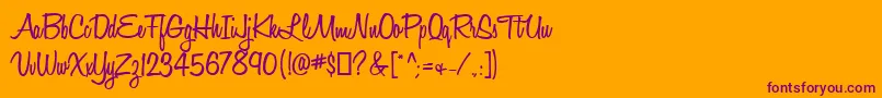 fuente HoneyScriptSemibold – Fuentes Moradas Sobre Fondo Naranja