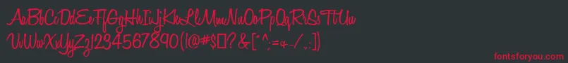 Police HoneyScriptSemibold – polices rouges sur fond noir