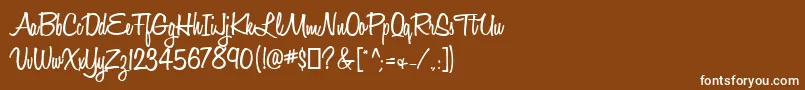 Fonte HoneyScriptSemibold – fontes brancas em um fundo marrom