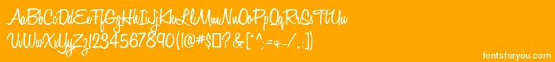 HoneyScriptSemibold Font – White Fonts on Orange Background