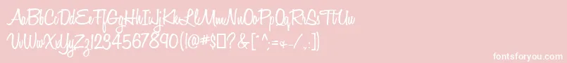 HoneyScriptSemibold-Schriftart – Weiße Schriften auf rosa Hintergrund
