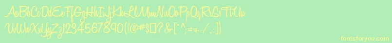 Шрифт HoneyScriptSemibold – жёлтые шрифты на зелёном фоне