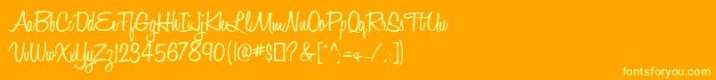 フォントHoneyScriptSemibold – オレンジの背景に黄色の文字