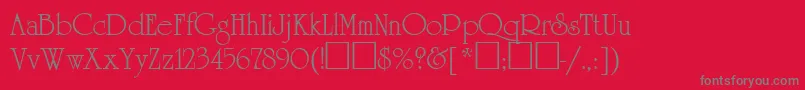フォントAgreveranceRoman – 赤い背景に灰色の文字