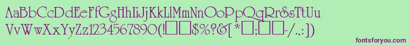 AgreveranceRoman Font – Purple Fonts on Green Background