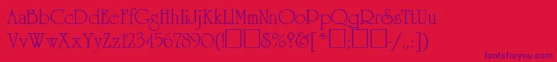 Więcej informacji o czcionce AgreveranceRoman Czcionka AgreveranceRoman – fioletowe czcionki na czerwonym tle