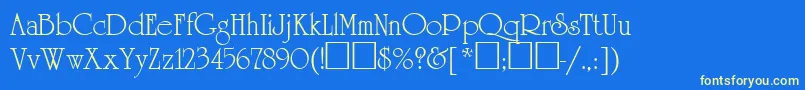 AgreveranceRoman Font – Yellow Fonts on Blue Background