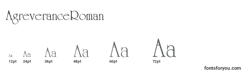 AgreveranceRoman Font Sizes