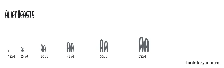 Größen der Schriftart AlienBeasts