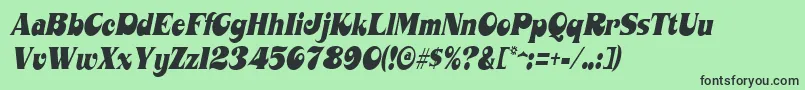 Fonte MahaneyItalic – fontes pretas em um fundo verde