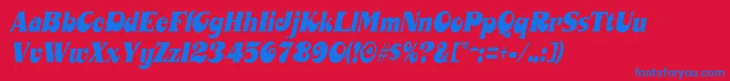 Шрифт MahaneyItalic – синие шрифты на красном фоне