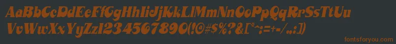 MahaneyItalic-fontti – ruskeat fontit mustalla taustalla