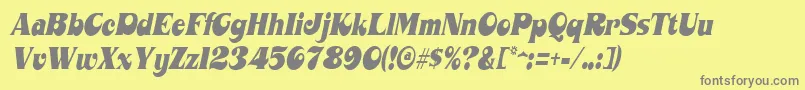 MahaneyItalic Font – Gray Fonts on Yellow Background