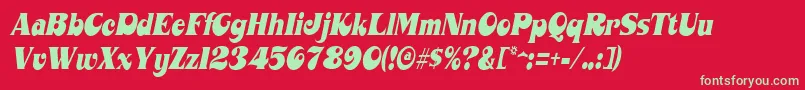 MahaneyItalic Font – Green Fonts on Red Background