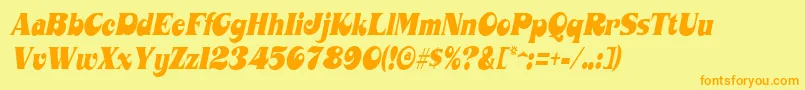 MahaneyItalic Font – Orange Fonts on Yellow Background