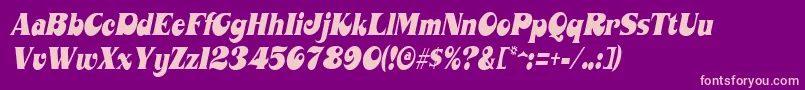MahaneyItalic Font – Pink Fonts on Purple Background