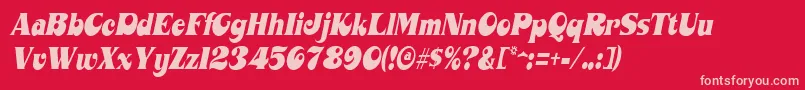 MahaneyItalic Font – Pink Fonts on Red Background