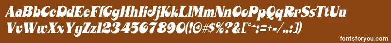 MahaneyItalic-Schriftart – Weiße Schriften auf braunem Hintergrund