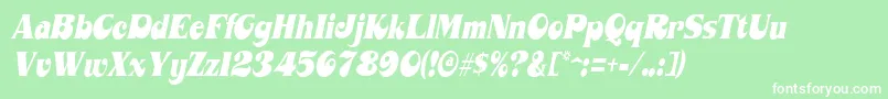 MahaneyItalic-Schriftart – Weiße Schriften auf grünem Hintergrund