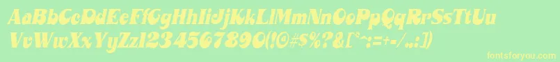 MahaneyItalic-Schriftart – Gelbe Schriften auf grünem Hintergrund