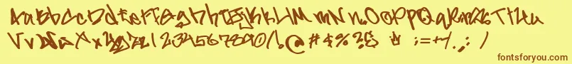 GladiatorGruel Font – Brown Fonts on Yellow Background