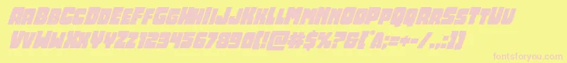 Opusmundisuperital Font – Pink Fonts on Yellow Background